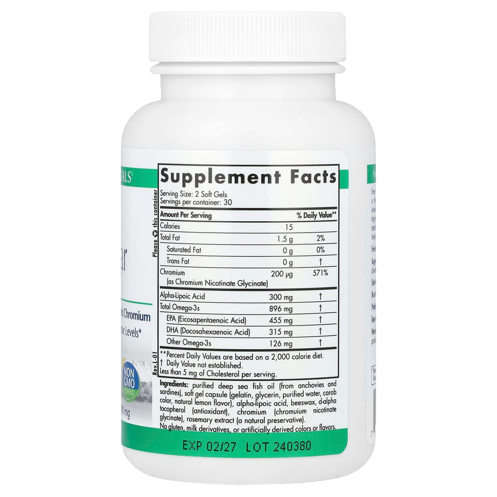 Nordic Naturals, сахар в крови ProOmega®, 60 капсул