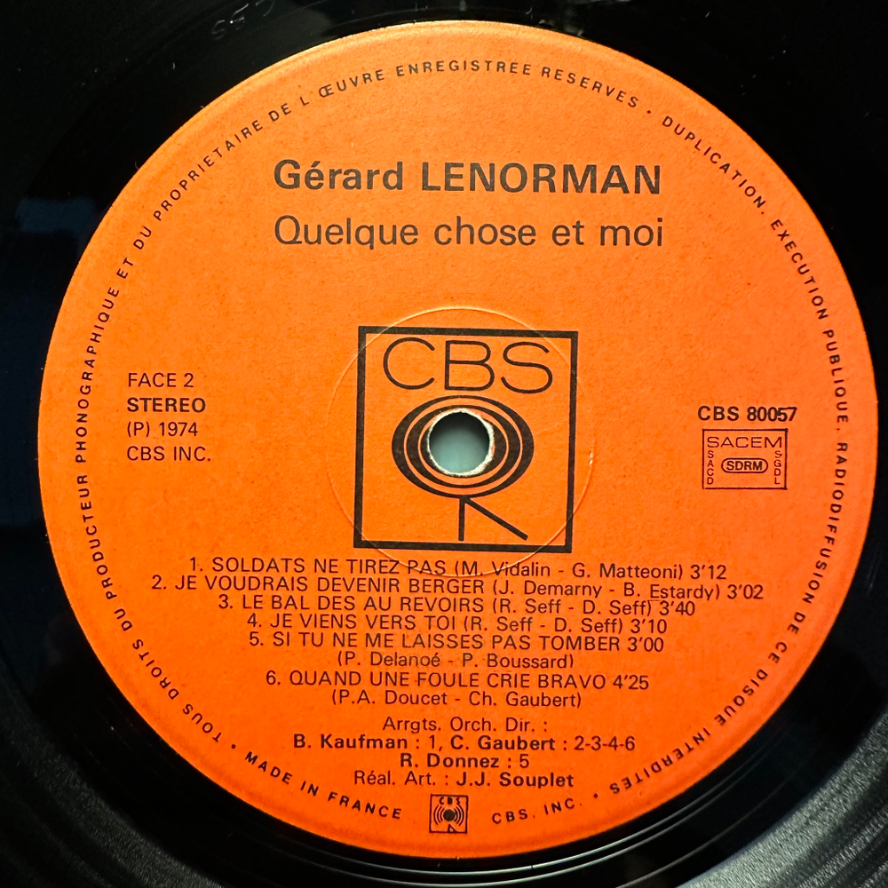Gerard Lenorman - Quelque Chose Et Moi (Франция 1974г.)
