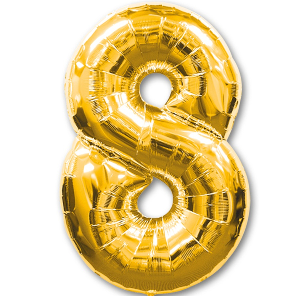 Шар фольгированный Цифра 8 84 см (Золотой)