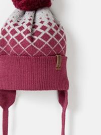 Шапка из смесовой шерсти "Ромбы фуксия"