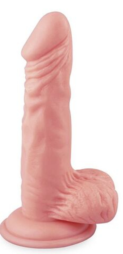 Телесный фаллоимитатор 7 Dong with Balls - 16 см. (Цвет: телесный)