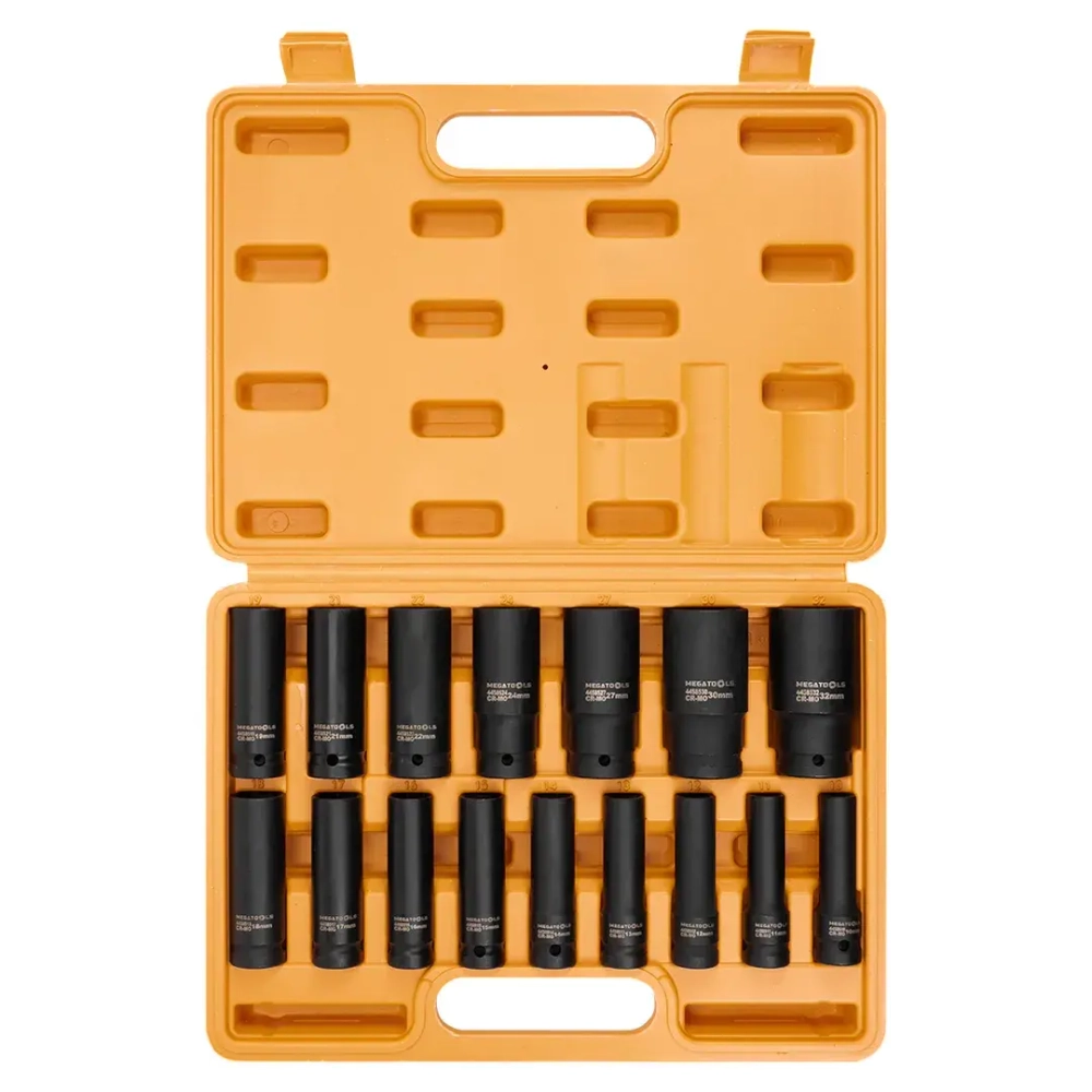 Набор головок ударных глубоких 16пр. 1/2"6pt MEGATOOLS MT-4167-5MPB