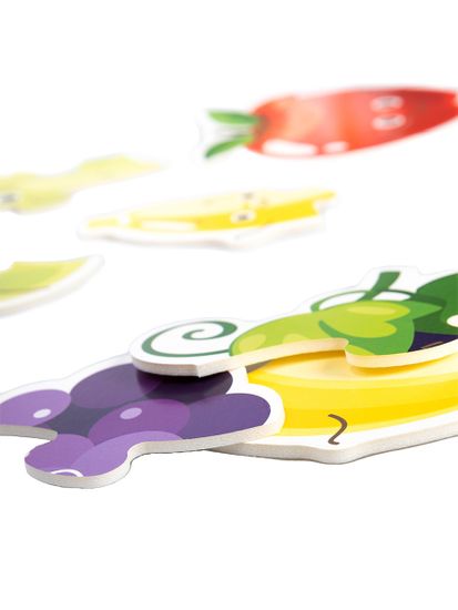 Пазлы контуры "Фрукты" 6 фигурок Baby Toys (мягкие)