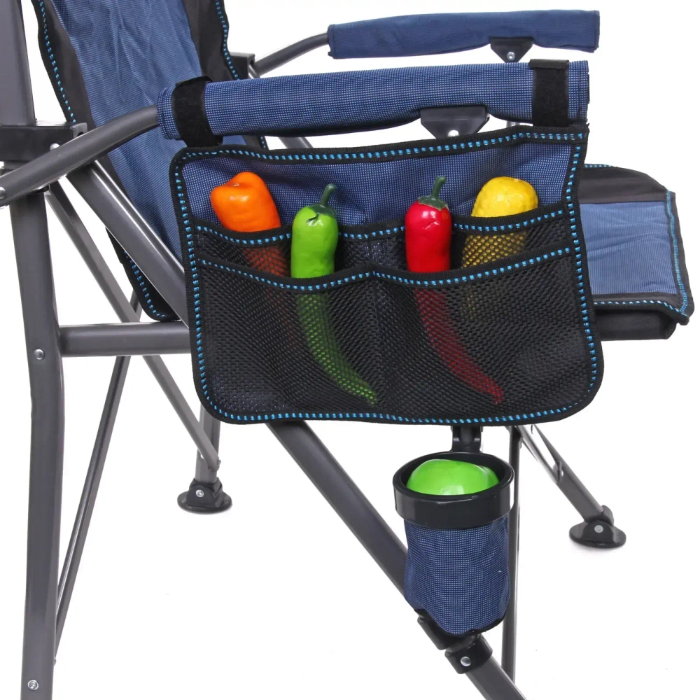 Кресло складное с подлокотниками до 120кг 64*53*90 см синее