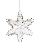 Подвеска «Блестящая снежинка» 15*13 см, Белый/Золотой блеск