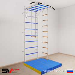 Шведская стенка Sv Sport 5384 (Турник рукоход/Лестница/Трапеция/Мат 1м)