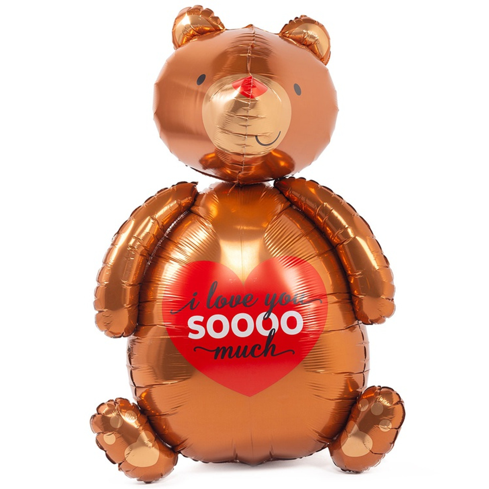 Шар Фольгированный Мишка влюблённый (Коричневый)