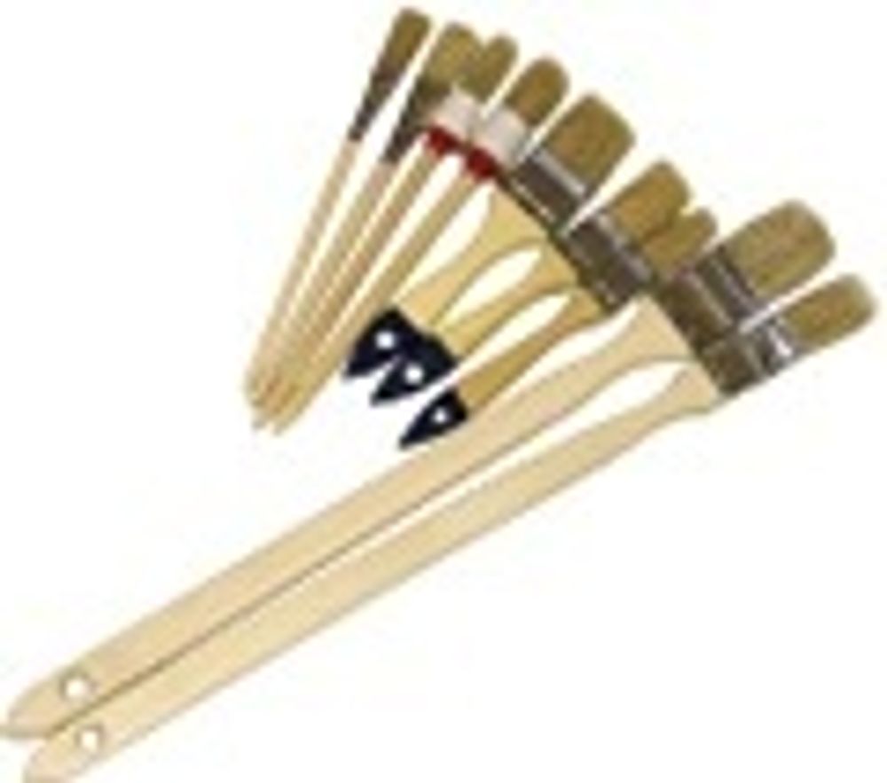 Кисти набор  6шт. (плоск. 3/4, 1&#39;&#39;, 1,5&#39;&#39;. кругл.№2, 4. тонк1) TOOLBERG  (Лакра)  0105006