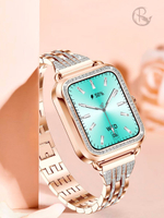 Смарт часы PARASMART Asteria i68 (блочный браслет со стразами, золотистый)