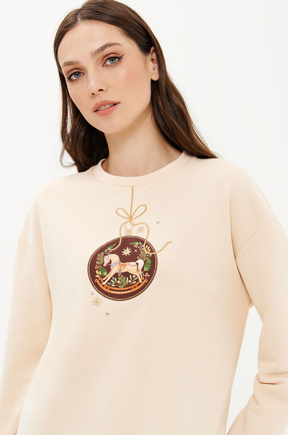 23439 Свитшот женский (бежевый.)