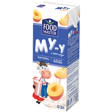 Коктейль Молочный Му-у со вкусом персика 0,2л