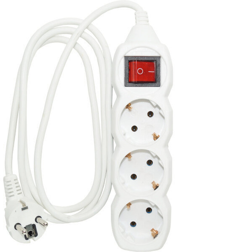 Сетевой фильтр 5м Джилион 3 розетка евро с заземлением и выключателем