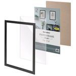 Рамка 30х40 см небьющаяся, аналог IKEA, багет 21 мм, МДФ, BRAUBERG "Idea", черная, 391373