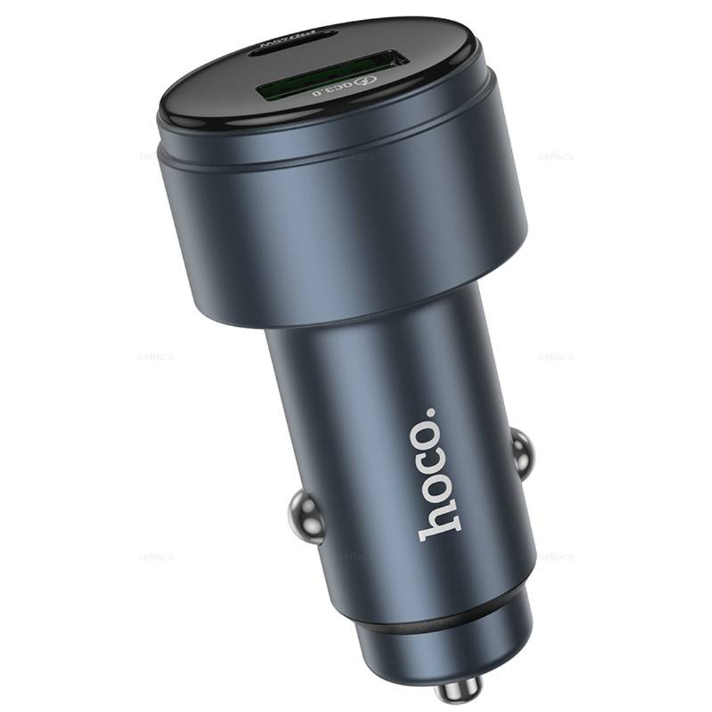 Автомобильное зарядное устройство Hoco Z57B PD45W+QC3.0 (metal grey)