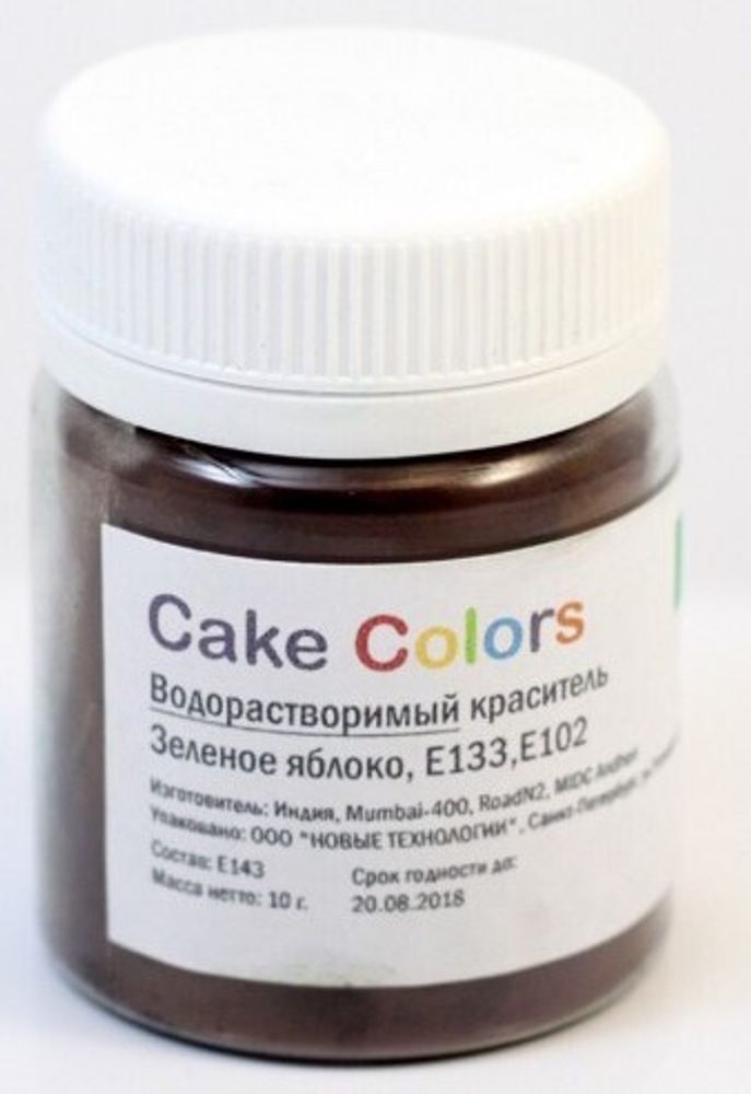 Cake Colors &quot;Зеленое яблоко&quot;краситель водорастворимый, 10 гр