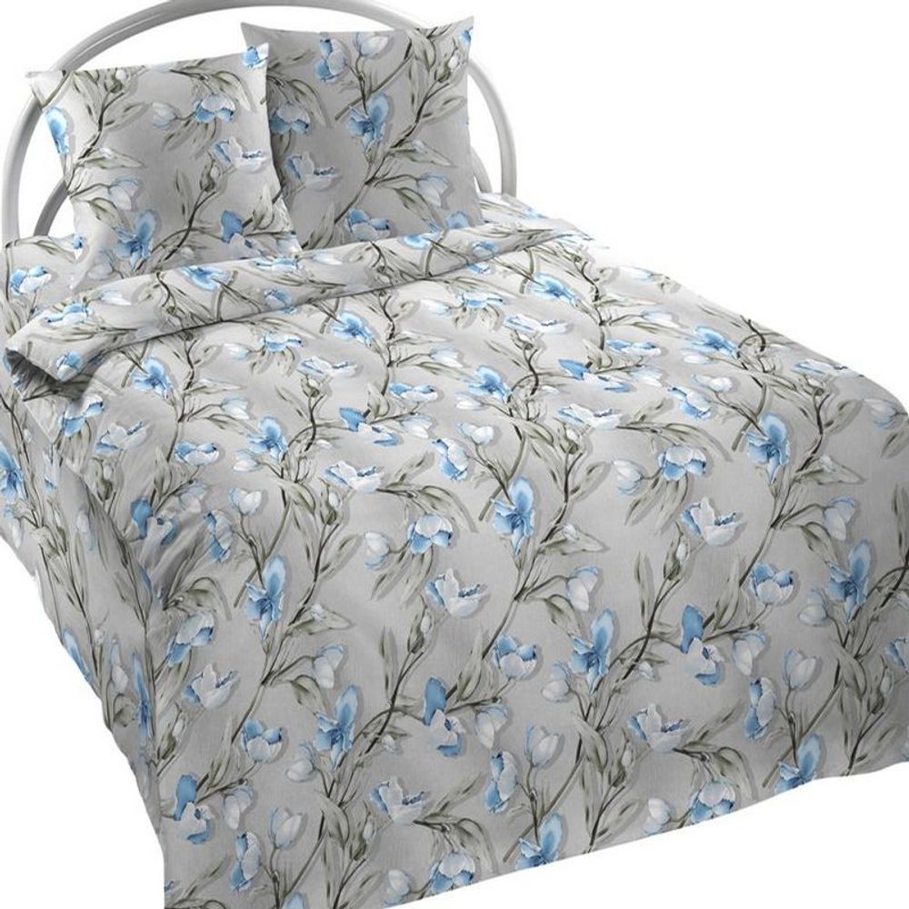 Комплект постельного белья "П37. 21030 голубой", бязь Шуйская Премиум, 100% хлопок.