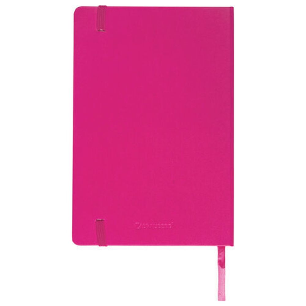 Блокнот в клетку с резинкой А5 (148x218 мм), 80 л., балакрон фуксия BRAUBERG "Metropolis", 111587