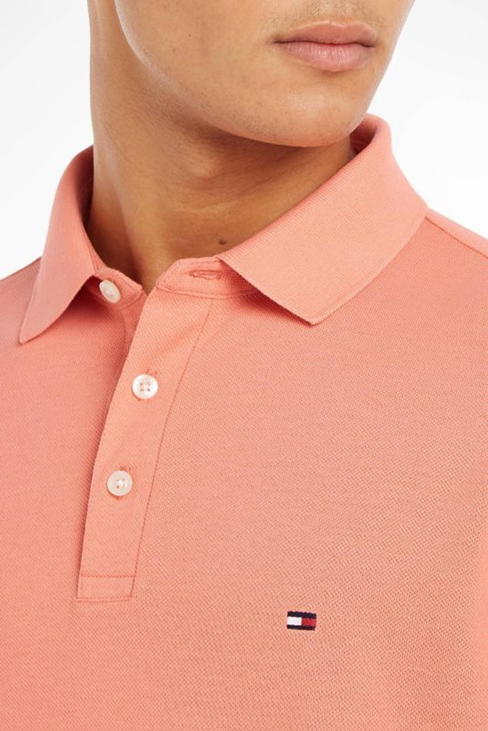 Мужское теннисное поло Tommy Hilfiger Core 1985 Slim Polo - peach dusk
