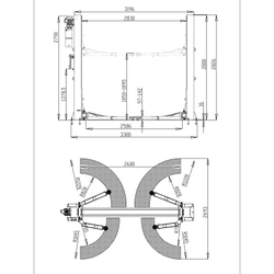 Автоподъемник двухстоечный ROSSVIK T4B г/п 4.0т, 380В, электрогидравлический с нижней синхронизацией