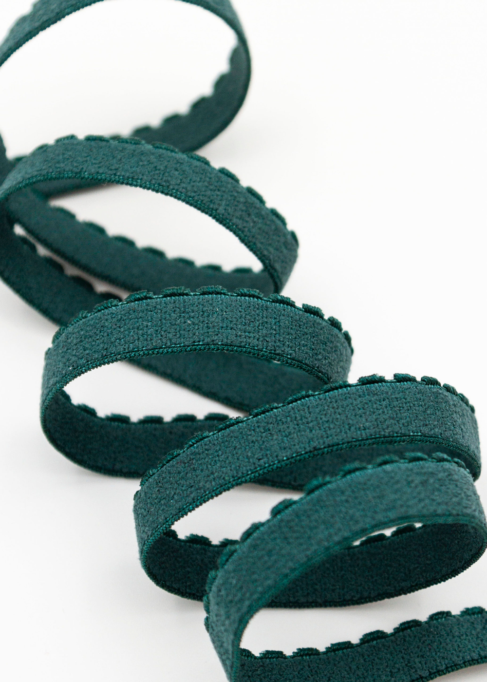 Подборка темно-зеленых бельевых резинок + застежка для бюстгальтера текстильная