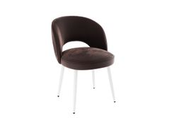 Стул Моли,кофе (велюр) ноги белые