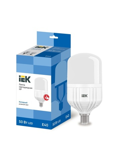 Лампа светодиодная HP 50Вт 230В 6500К E40 IEK LLE-HP-50-230-65-E40