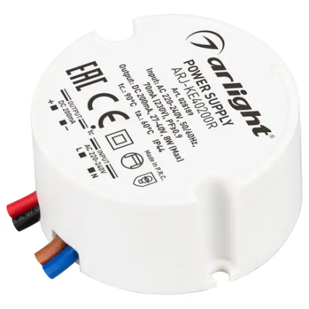 Блок питания ARJ-KE40200R (8W, 200mA, PFC) (Arlight, IP44 Пластик, 5 лет) 028189