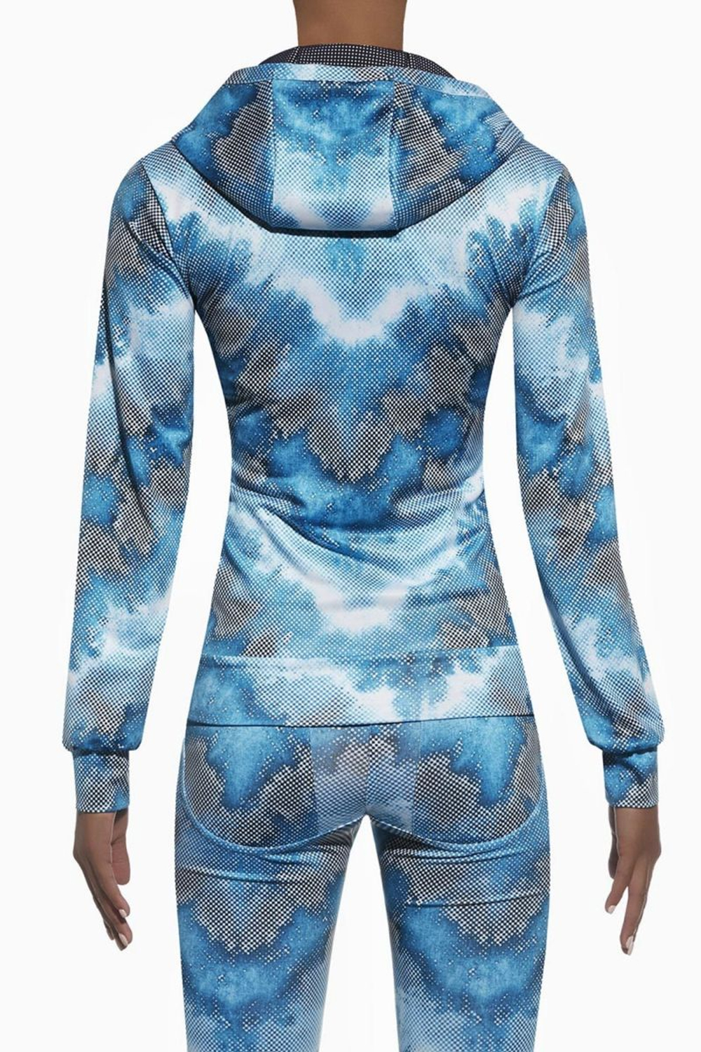 Толстовка с капюшоном для фитнеса свободного кроя Energy (Размер: S) (Цвет: голубой)