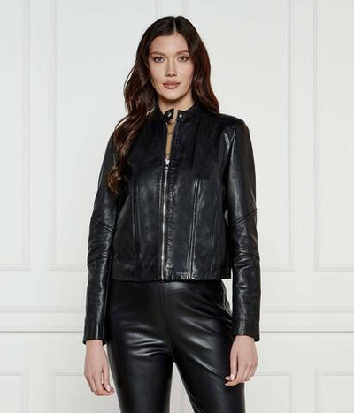 Кожаная куртка C_Saleste BOSS ORANGE - черный(50522033)