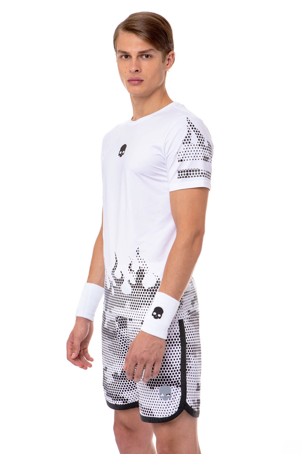 Мужская теннисная футболка Hydrogen Tech Hot Tee Man - white/black