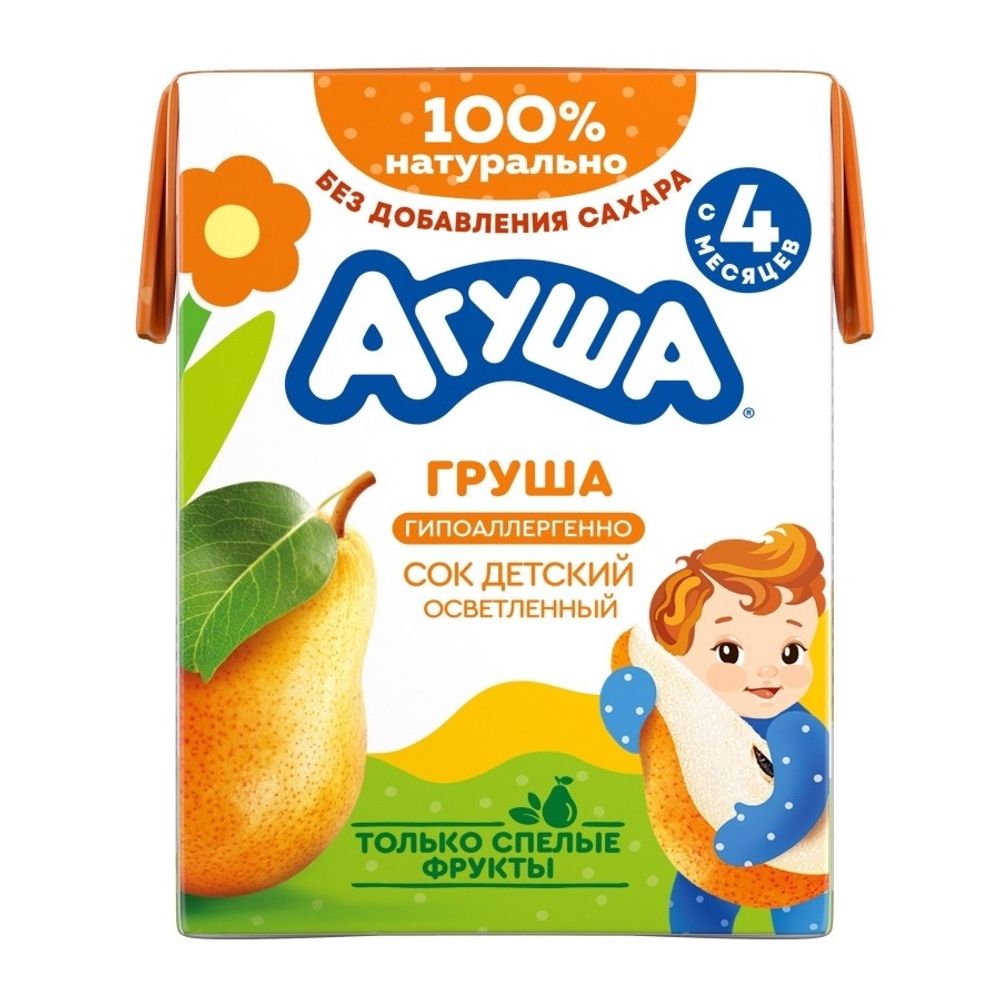 Сок АГУША груша осветленый 0,2л