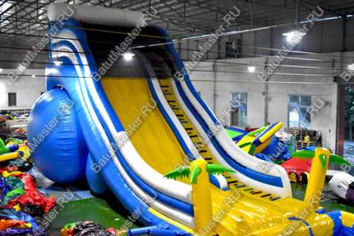 Надувная водная горка с бассейном «Пляжный оазис», 17*6*7 м