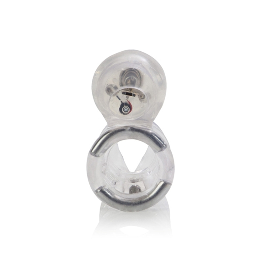 Вибронасадка с клиторальным стимулятором Vibrating Support Plus Instant Activation (Цвет: прозрачный)