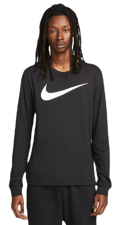 Мужская теннисная футболка теннисная Nike Sportswear Long-Sleeve T-Shirt - black