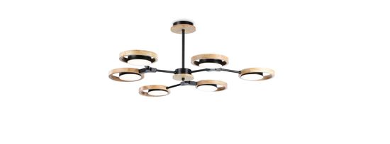 Подвесной светодиодный светильник 42W 3000K-6400K FL51619/6 BK/LW черный/светлое дерево Comfort LineTech Ambrella.