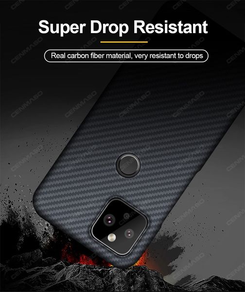 Карбоновый чехол Aioria Bulletproof Armor для Google Pixel 5 (Серый)