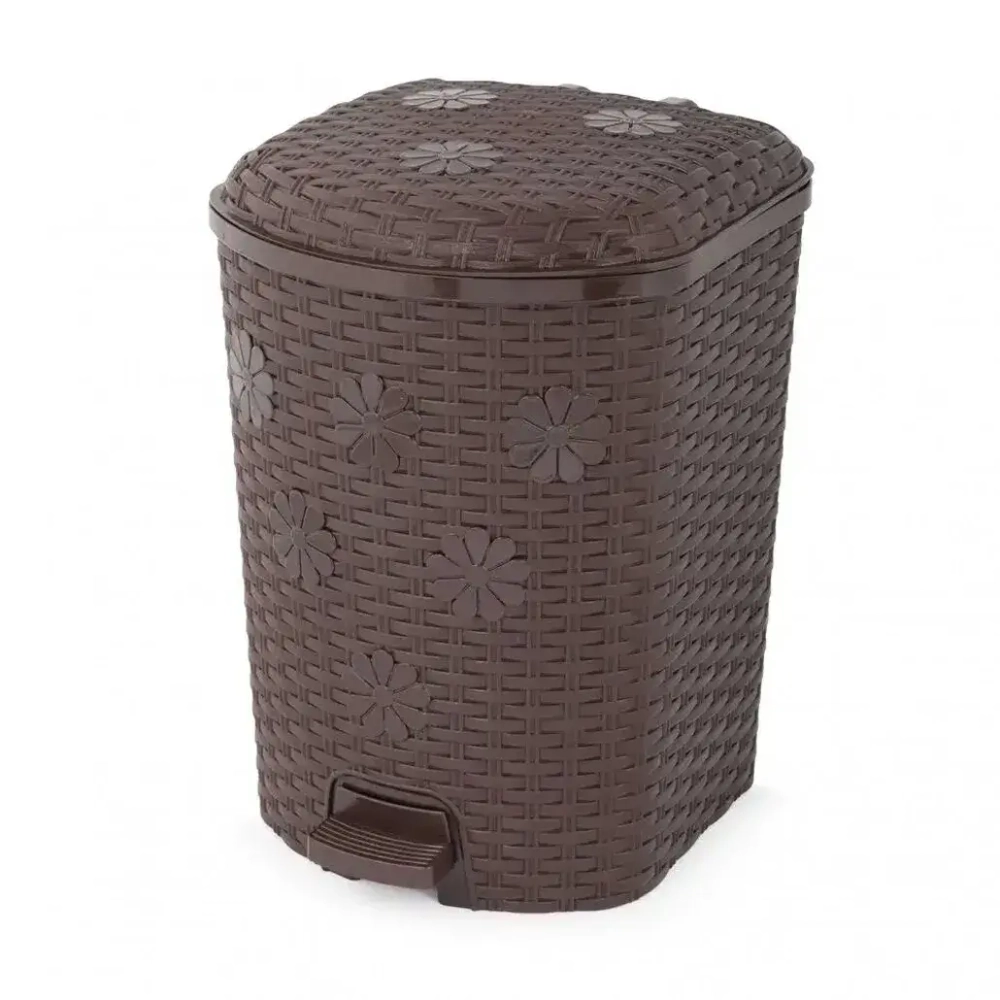 Контейнер д/мусора Плетенка 12л (с педалью)(венге)