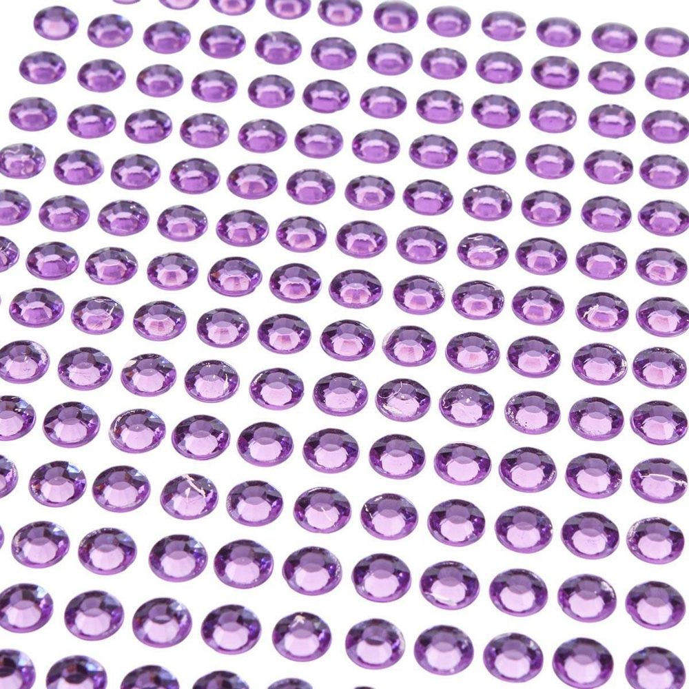 Наклейки Стразы, круглые, 22*10см, фиолетовый