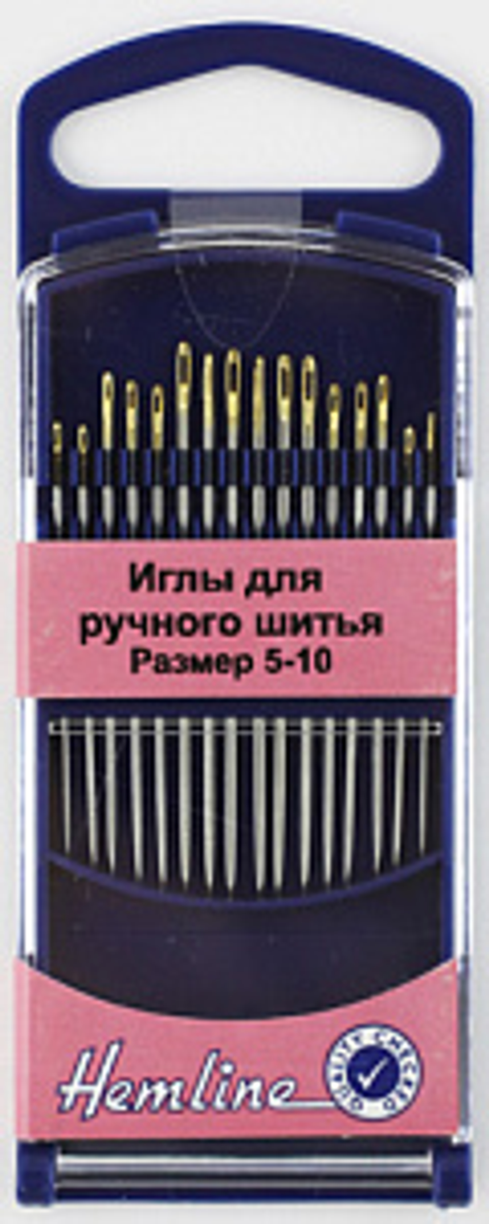 Иглы для ручного шитья с острым кончиком в пласт.контейнере№5-10,16шт.
