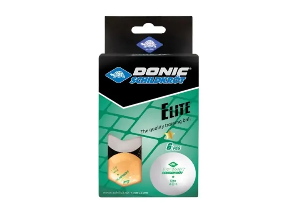 Мячи н/т Donic ELITE 1* 6шт (бел+оранж)