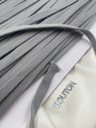 Шнур плоский серый метражом 12 мм