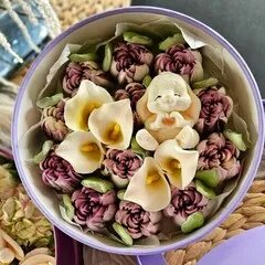 Зефирные цветы каллы «Зайка» / 21 см