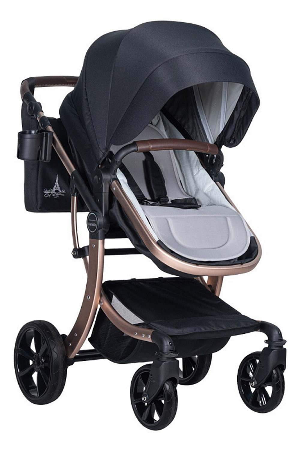Детская коляска-трансформер Aimile Original Gold чёрное золото
