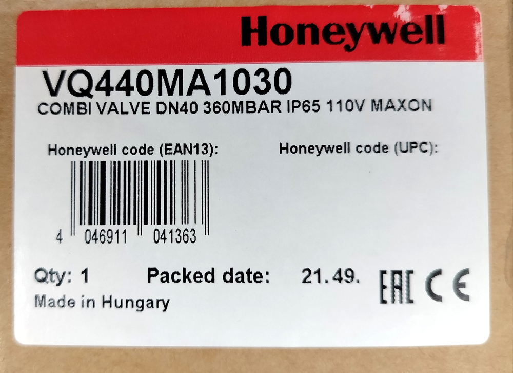 Клапан комбинированный Honeywell VQ440MA1030 DN40 360 мбар 110V IP65