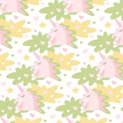 Buy baby fabric magical animals unicorns white