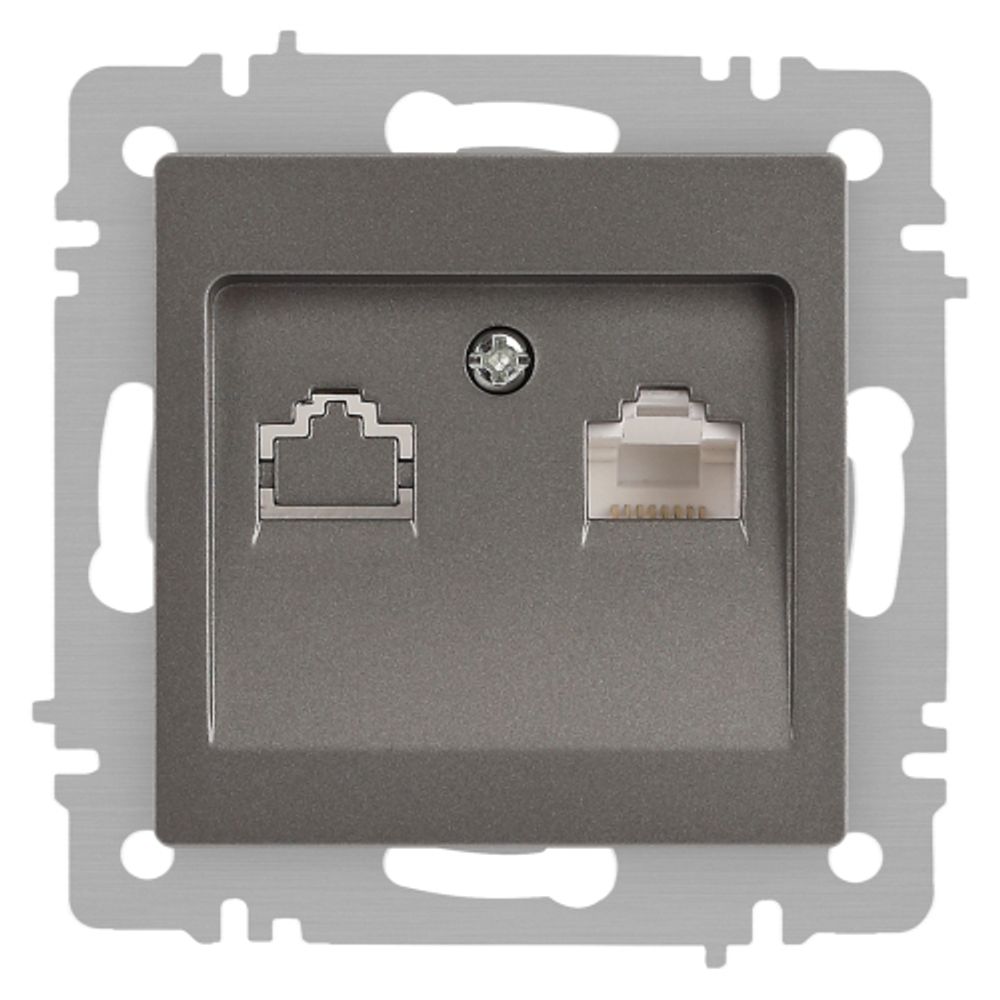 Розетка Intro Accent 6-303-09 информационная RJ45, IP20, СУ, титан