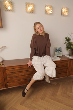 Лонгслив с кружевом