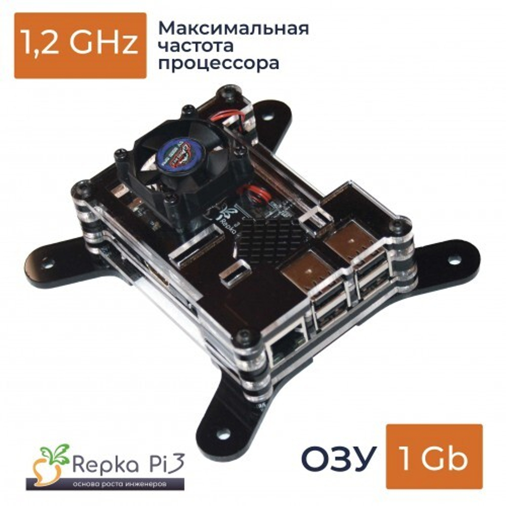 Repka Pi 3, 1,2Gz, 1Gb в корпусе с блоком питания.