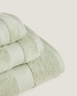 ZARA HOME ПОЛОТЕНЦЕ ИЗ ХЛОПКА ВЫСШЕГО КАЧЕСТВА, СВЕТЛО-ЗЕЛЕНЫЙ