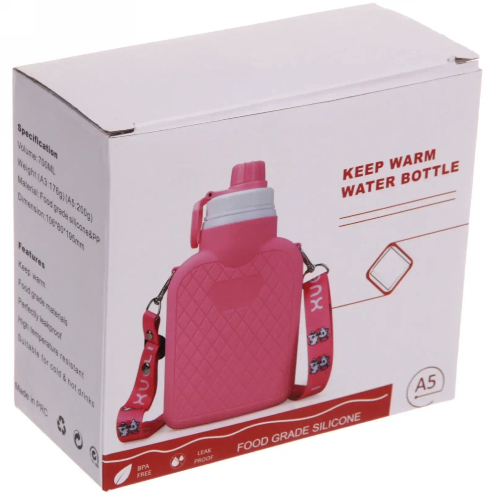 Фляжка силиконовая 700мл «Турист» с карабином